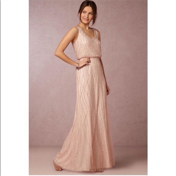 BHLDN ADRIANNA PAPELL BROOKLYN DRESS BLUSH SIZE 2 - Picture 3 of 16